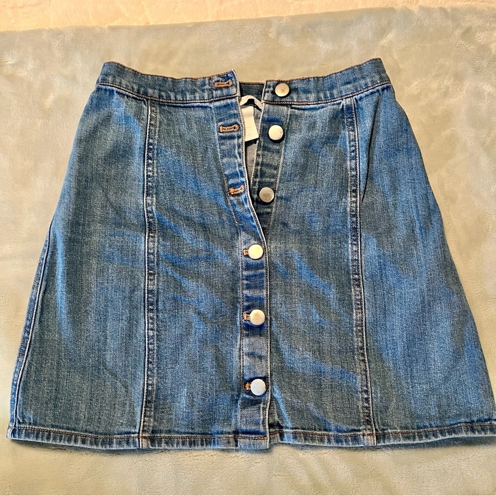 H&M denim button front miniskirt